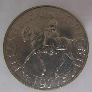 Coin, United Kingdom, Royalty, Queen Elizabeth ll, Silver Jubilee Crown, Commemorative, Limited Edition, 1977