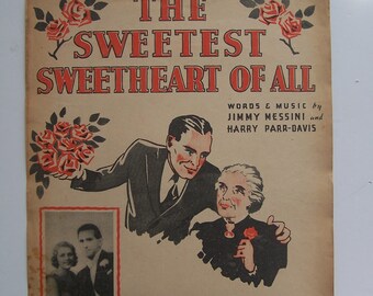 Sheet Music, The sweetest sweetheart of all, Herman & Constance, Blackpool, 1938, Irwin dash Music