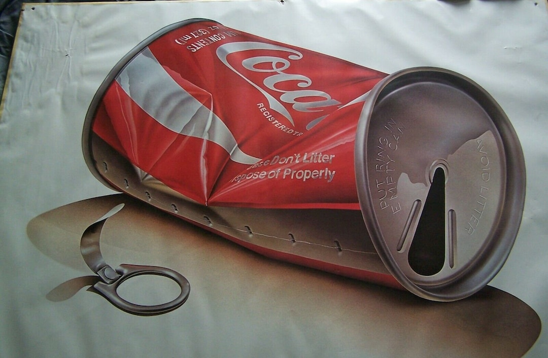 Poster, Coca Cola, Coke Can, Tom Liddel, Germany 1980, Wall