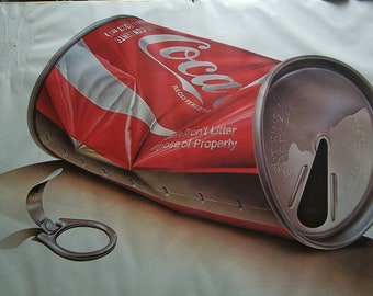 Poster, Coca Cola, Coke Can, Tom Liddel, Germany 1980