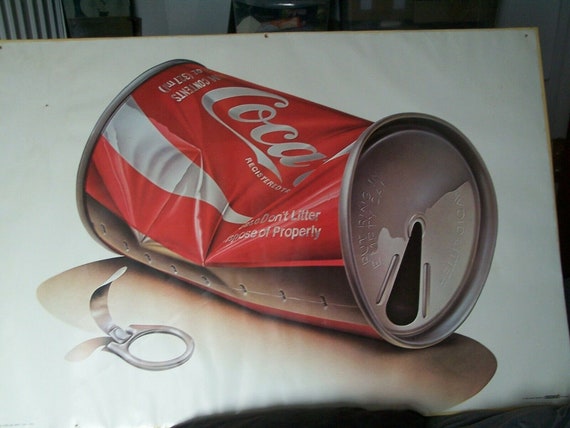Poster, Coca Cola, Coke Can, Tom Liddel, Germany 1980, Wall