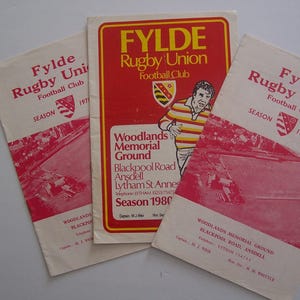 Fylde Rugby Unions program, 1977-1980, paket