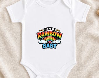 I Am A Rainbow Baby Bodysuit, Soft Cotton Infant Onesie, Baby Shower Gift
