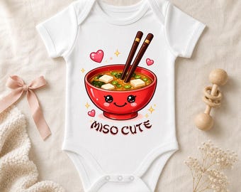 Miso Soup Baby Bodysuit, Kawaii Japanese Food Outfit, Sushi Lover Gift, 100% Cotton Onesie®