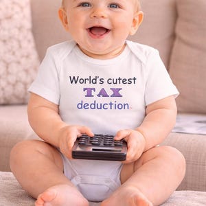 Body de bebé con diseño divertido de deducción de impuestos: adorable body para recién nacido, ideal para regalos únicos en baby showers.
