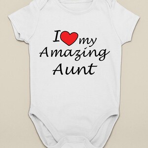 I Love My Amazing Aunt Baby Onesie – Cute Baby Bodysuit for Auntie’s Favorite – Newborn Gift for Aunt – Baby Shower Gift from Aunt