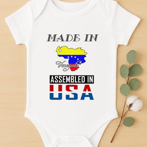 Venezuelan-American Baby Bodysuit: Multicultural Family Gift for Newborns, Funny Outfit, Shower Present