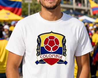 Colombiaans voetbalfan T-shirt, met clublogo, kleding voor wedstrijddagen