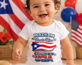 Body para bebé Boricua: body con la bandera de Puerto Rico para bebés - Regalo de herencia latina para recién nacidos