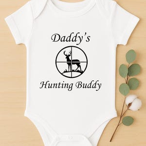 Camo Baby Onesie: Daddy&#39;s Hunting Buddy Bodysuit - Funny Outdoor Gift for New Fathers