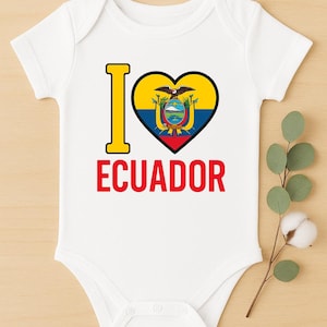 Ecuador Baby Onesie: Cute Ecuadorian Flag Infant Bodysuit - Latin Heritage Gift for Newborns