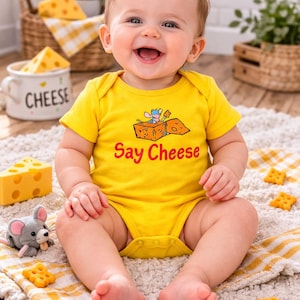 Body para bebé con estampado de queso: Conjunto para el día de la foto, accesorio para fotografía.