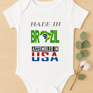 Brazilian-American Baby Onesie: Cultural Heritage Bodysuit