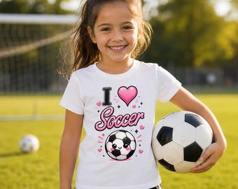 Kawaii Soccer Ball Toddler Shirt, Girls Soccer Lover Tee, Youth Sports Fan Apparel