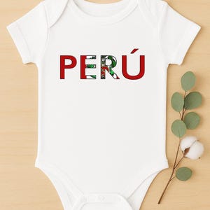 Peruvian Pride Baby Onesie: Unisex Infant Bodysuit with Flag Design for Heritage Celebration