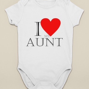 Adorable &#39;I Love My Aunt&#39; Baby Onesie - Cute Newborn Gift from Auntie for Niece or Nephew
