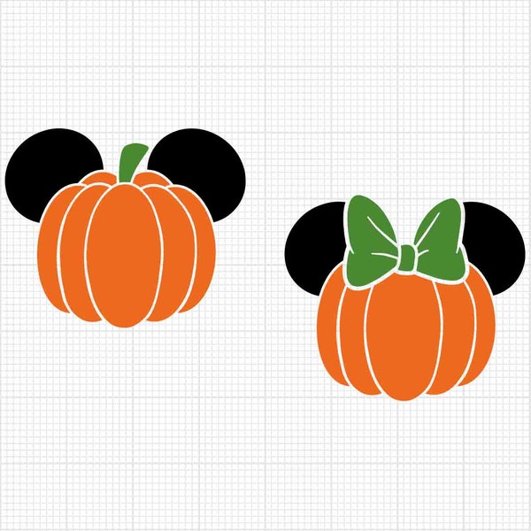 Halloween, Pumpkin, Mickey Minnie Head, Svg and Png Formats, Cut, Cricut, Silhouette, Instant Download