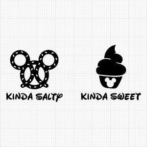 Kinda Sweet, Kinda Salty, Snacks, Mickey Minnie Mouse, Oren Hoofd, Svg Png Dxf Formaten, Cut, Cricut, Silhouet, Instant Download