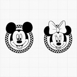 Checkered Mouse, Mickey Minnie Mouse, Movie, Retro, Ears Head, Svg Png Dxf Formats, Cut, Cricut, Silhouette