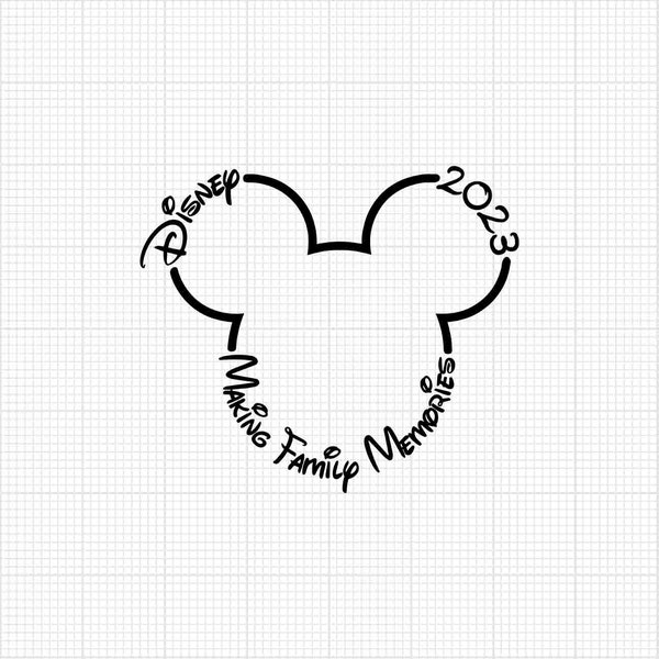 Making Family Memories, 2023, Mickey Mouse, Vacation, Trip, Ears Head, Svg Png Dxf Formats, Cut, Cricut, Silhouette