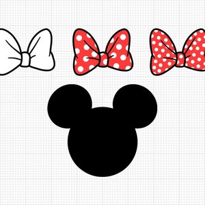 Arc, Minnie Mouse, Dots, Polkadots, Head Ears, Svg et Png Formats, Cut, Cricut, Silhouette, Téléchargement instantané
