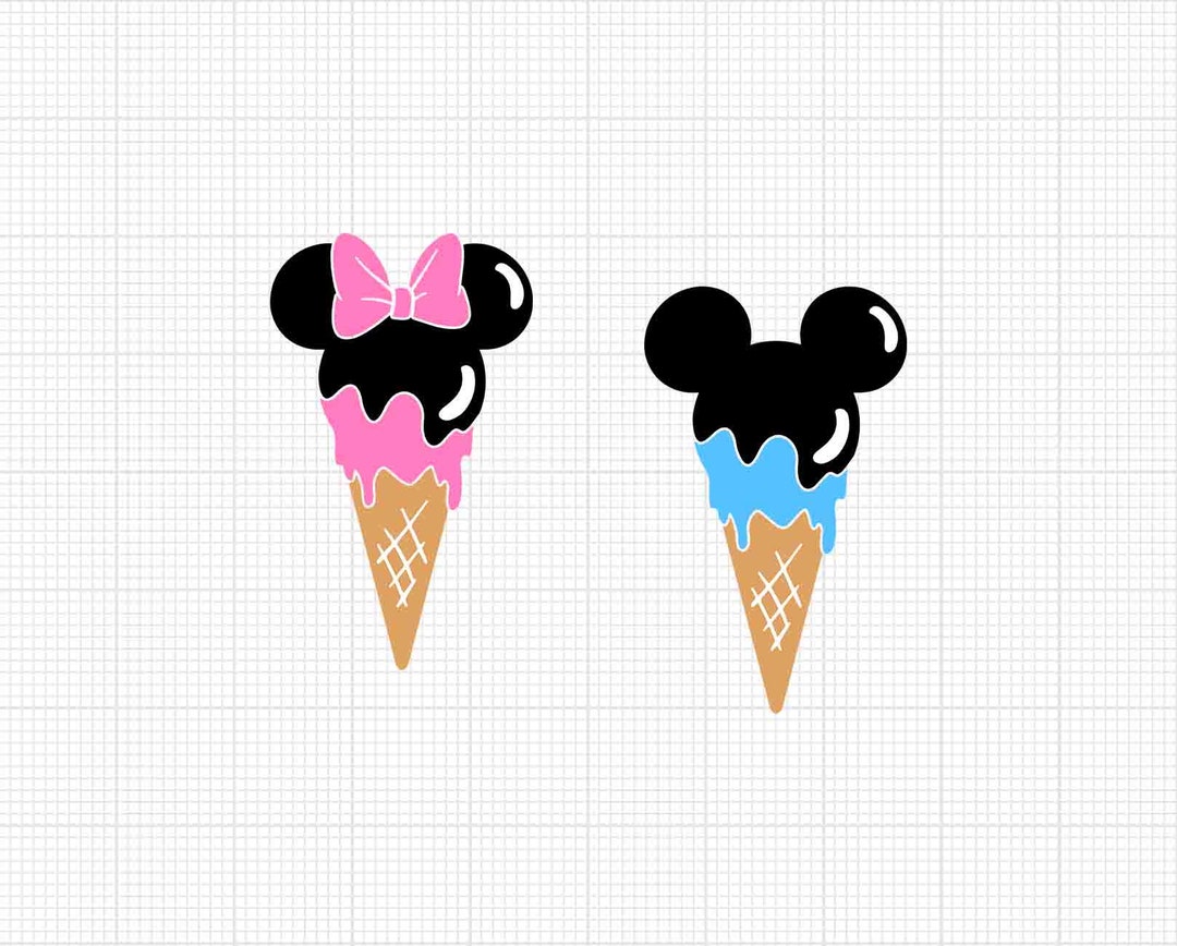 Ice Cream, Mickey Minnie Mouse, Ears Head Bow, Snack, Svg and Png
