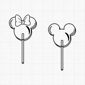 Sweet Lollipop, Love, Mickey Minnie Mouse, Valentine's Day, Sugar Stick, Candy, Svg Png Dxf Formats, Cut, Cricut, Silhouette