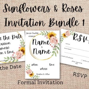 Tournesols et Roses Invitation Bundle 2