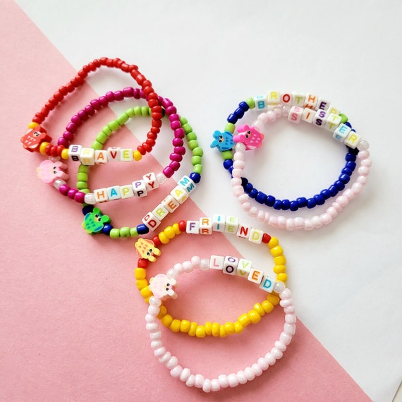 Inspirational Beaded Bracelets for Kids With Owl Charm Stretchy