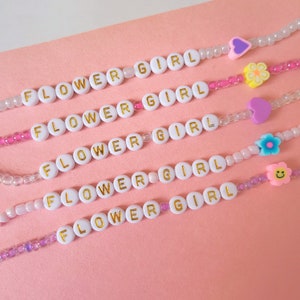 Personalized Flower Girl Beaded Bracelet for Children | Flower Girl Proposal Bracelet | Wedding Girl Gift | Flower Girl Gift