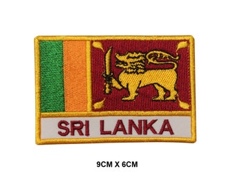 Sri Lanka Country Flag Patch Iron on Sew on Embroidered Patch Badge Applique For Clothes