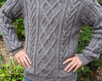 Men's handknit sweater made from Yak wool (size M-L)