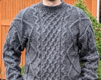 Men s Handknit Sweater Made From Yak Wool size M L Etsy
