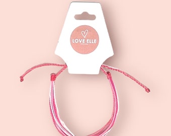 ¡Pulsera de hilo de cera rosa!