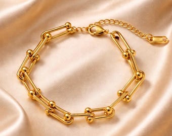 本物の TIFFANY&Co T ナロー チェーン ブレスレット (18 カラット