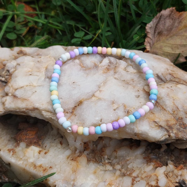 Bracelet pastel Collier de bonbon perles rocailles | Custom Handmade | preppy cute jewelry | bracelet mat jewelry y2k soldes