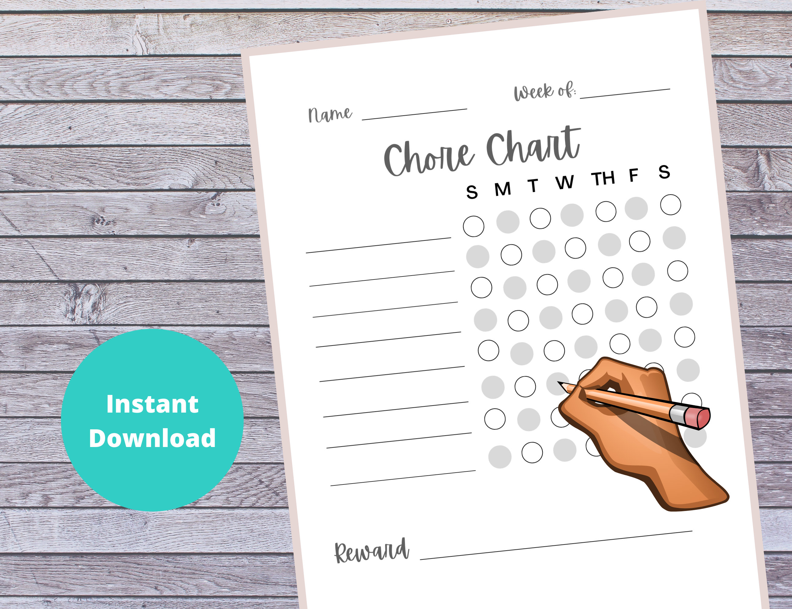 Thanksless Task Chart Printable Chore Chart: Weekly Task Tracker (digital Download) - Etsy