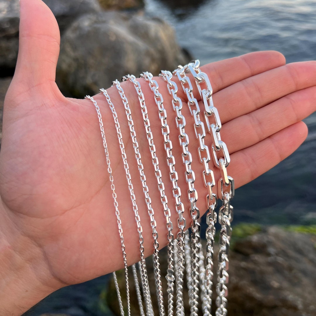 925 Sterling Silver Anchor Chain Necklace , Handmade Cable Link Chain, Chain for Pendant, Solid Silver Chain, for Men & Women, Unisex Chain - Etsy 925 Sterling Silver Anchor Chain Necklace , Handmade Cable Link Chain, Chain for Pendant, Solid Silver Chain, for Men & Women, Unisex Chain - Etsy