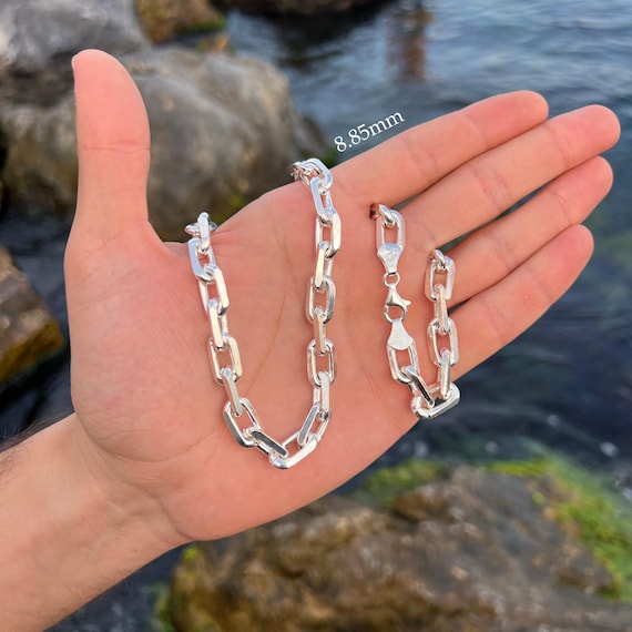 925 Sterling Silver Anchor Chain Necklace , Handmade Cable Link Chain, Chain for Pendant, Solid Silver Chain, for Men & Women, Unisex Chain - Etsy 925 Sterling Silver Anchor Chain Necklace , Handmade Cable Link Chain, Chain for Pendant, Solid Silver Chain, for Men & Women, Unisex Chain - Etsy