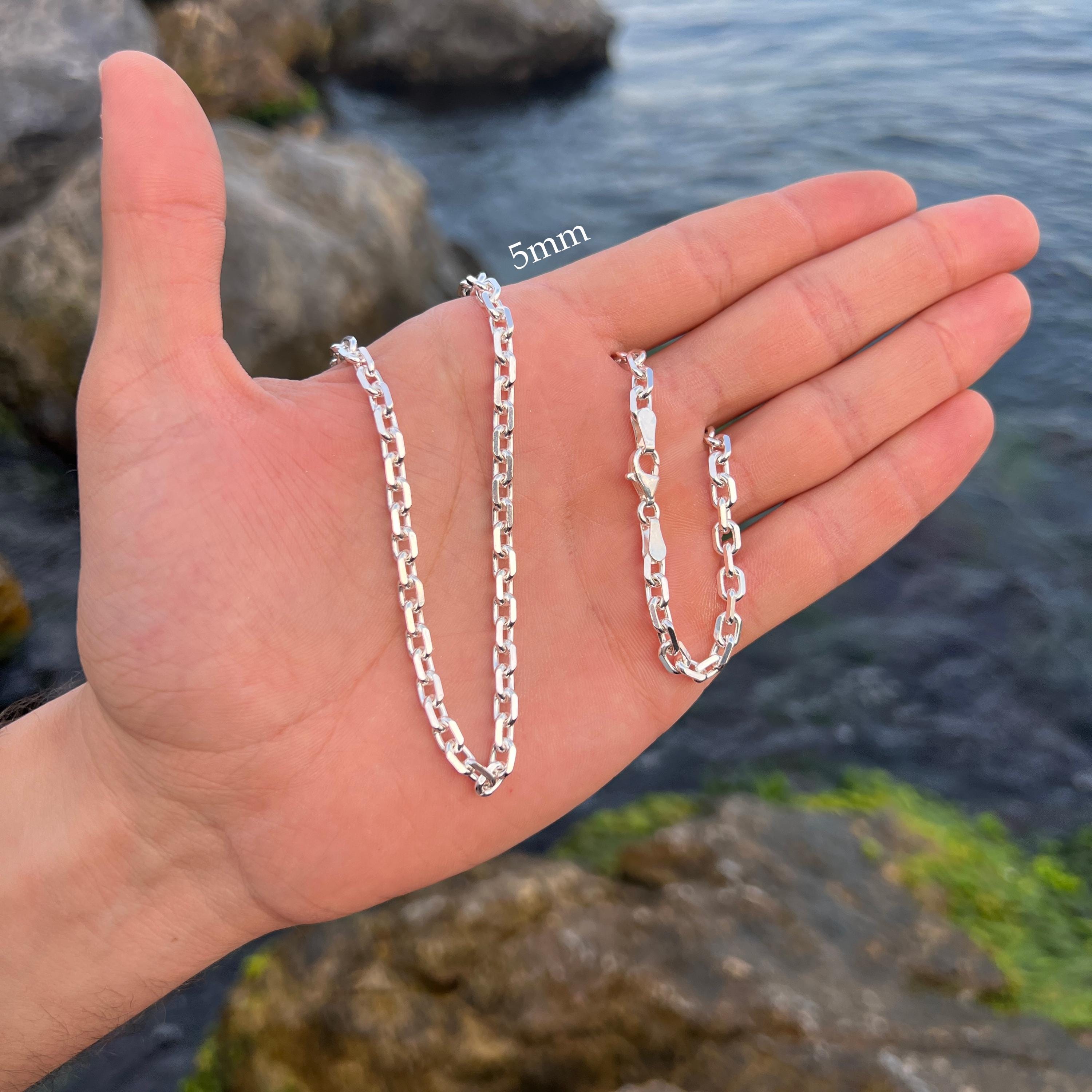 925 Sterling Silver Anchor Chain Necklace , Handmade Cable Link Chain, Chain for Pendant, Solid Silver Chain, for Men & Women, Unisex Chain - Etsy 925 Sterling Silver Anchor Chain Necklace , Handmade Cable Link Chain, Chain for Pendant, Solid Silver Chain, for Men & Women, Unisex Chain - Etsy
