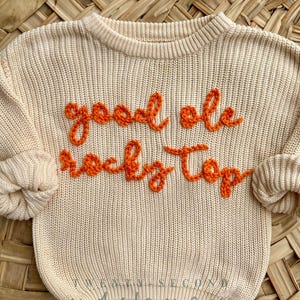 Toddler Go Vols Tennessee Sweater Infant Rocky Top Football Outfit Toddler Romper TN Football Chunky Sweater Vols Baby Good Ole Rocky Top