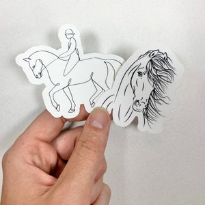 Horse vinyl stickers line art dressage horse sticker
