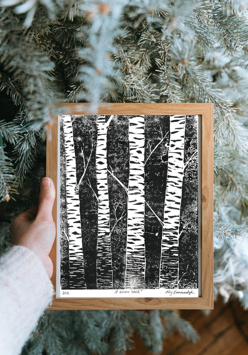 Printable Winter Art Birch Trees Digital Download of an Original ...