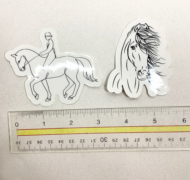 Horse Vinyl Stickers Line Art Dressage Horse Sticker Etsy