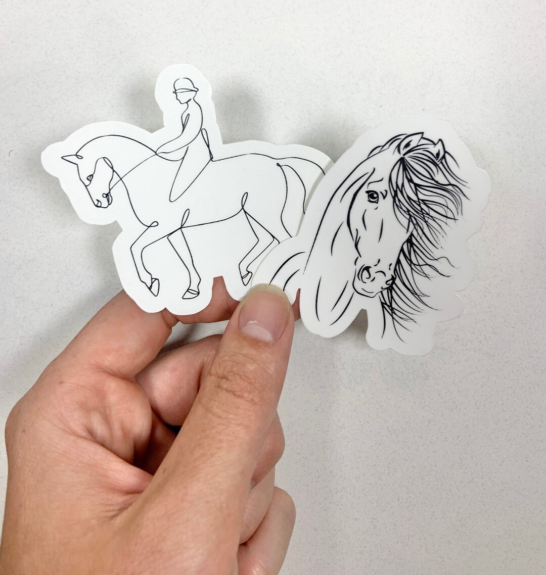 Horse Vinyl Stickers Line Art Dressage Horse Sticker Etsy