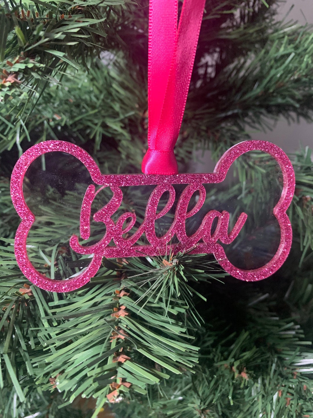 personalized-dog-bone-ornament-with-name-embedded-on-glitter-etsy