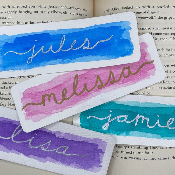 Personalized Watercolor Bookmark