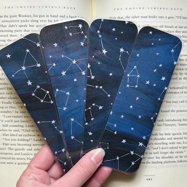 Starry Night Sky Constellation Bookmark, Laminated, Regular SIze or Mini