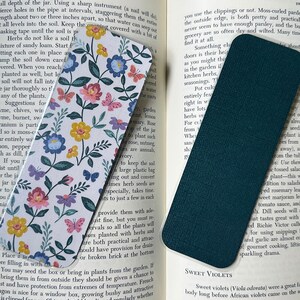 Colorful Floral Bookmark, Laminated, Regular Size or Mini