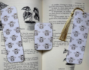 Metallic Bee Honeycomb Bookmark, Double Sided, Regular or Mini
